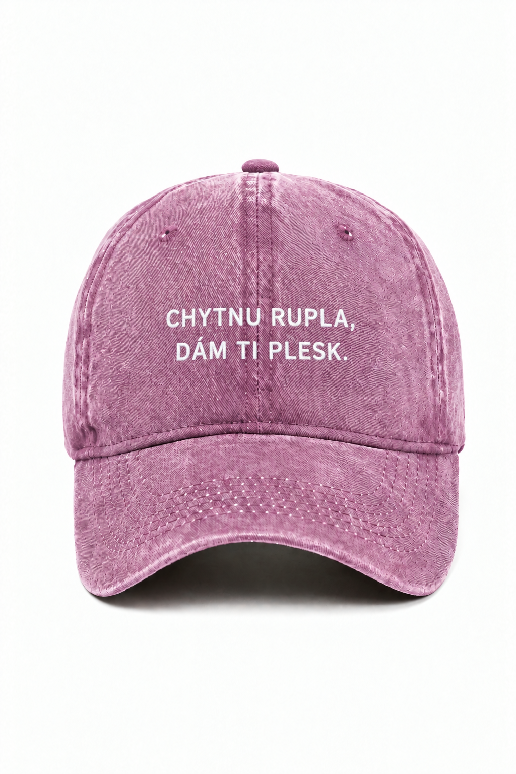 Černá kšiltovka CHYTNU RUPLA, DÁM TI PLESK.