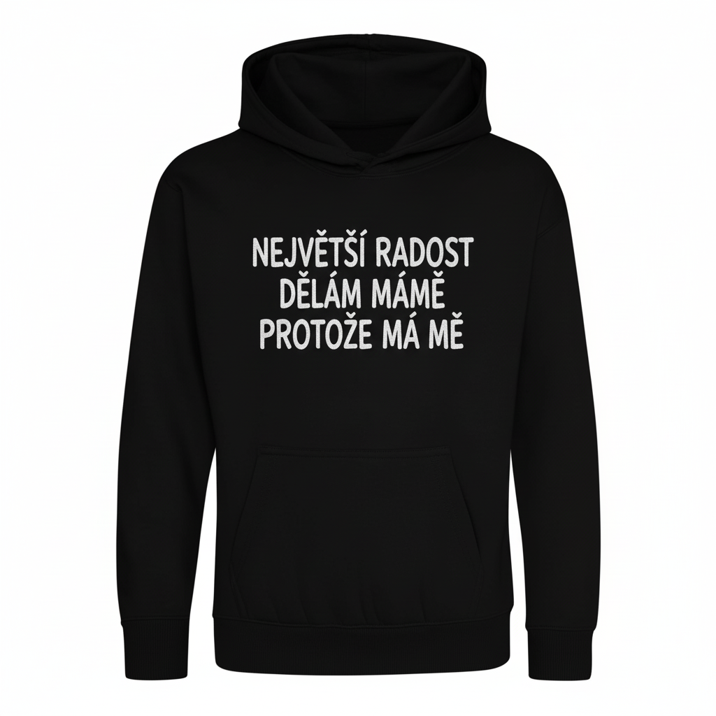 Černá mikina s výšivkou textu