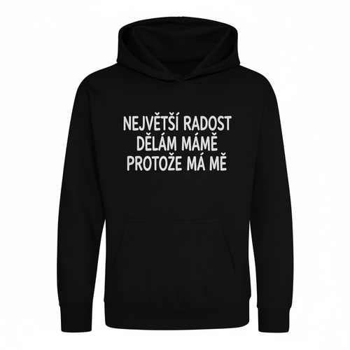 Černá mikina s výšivkou textu