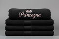 Černý ručník s výšivkou Princezna