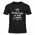 Černé tričko ghost mannequin – Princezny se rodí v srpnu