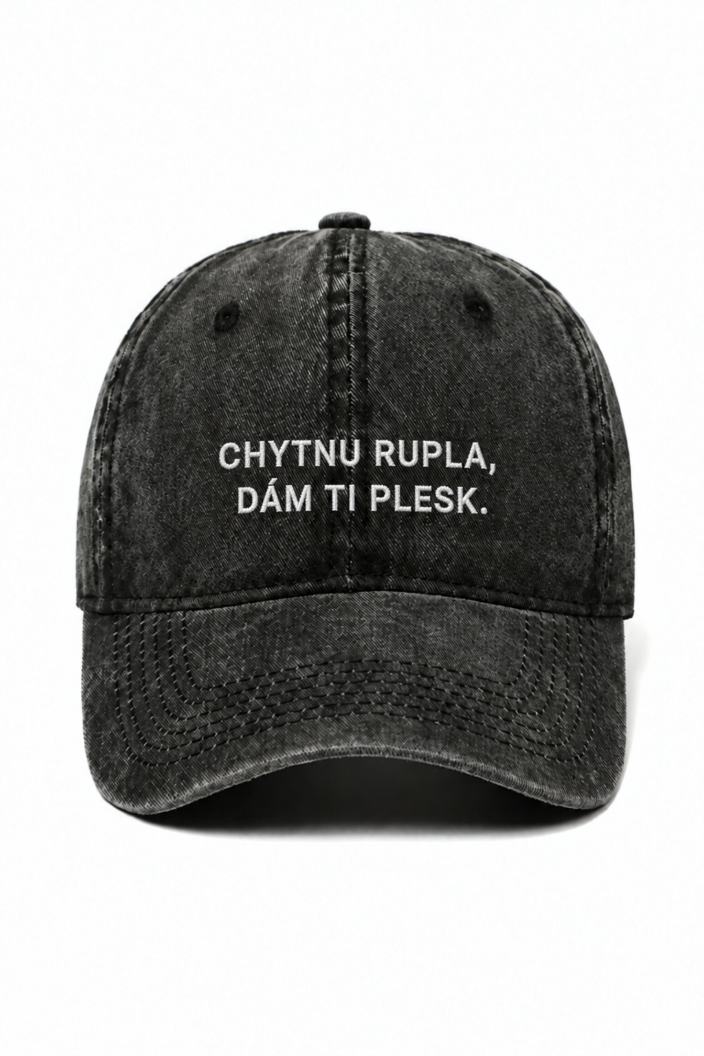 Modrá kšiltovka CHYTNU RUPLA, DÁM TI PLESK.