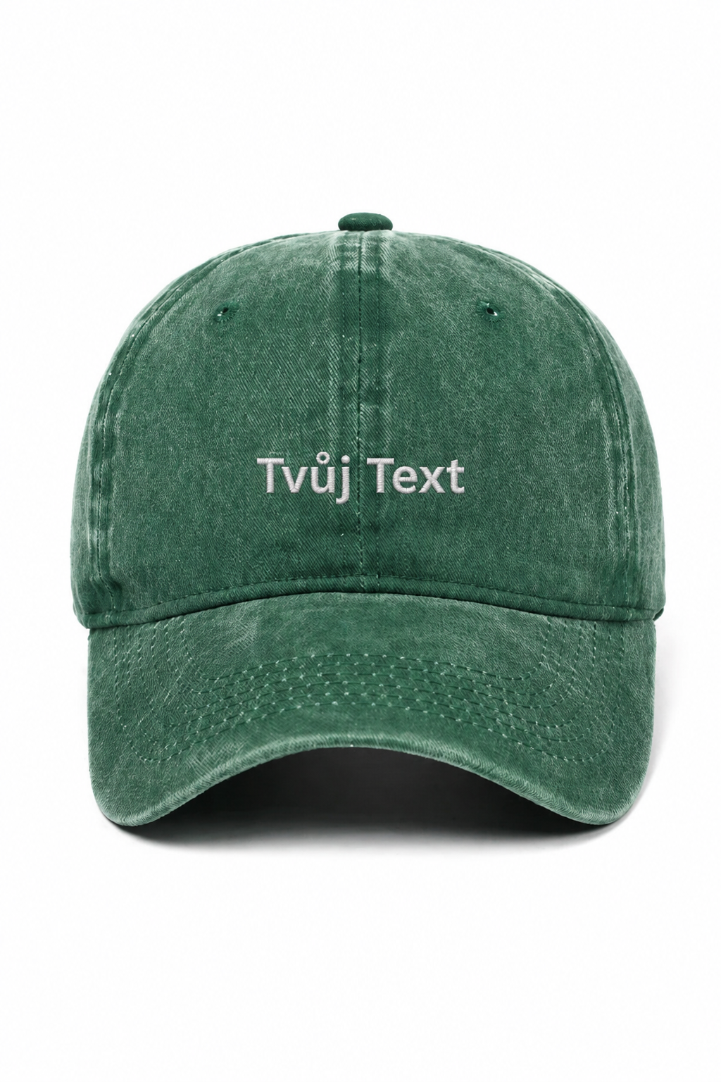 Zelená kšiltovka s výšivkou Tvůj Text